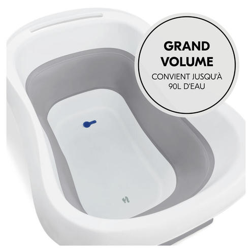 Baignoire compacte Wash N Fold - Blanc/gris - HAUCK