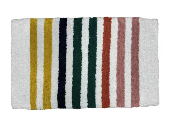 Tapis de bain déco enfant à rayures 50x80cm