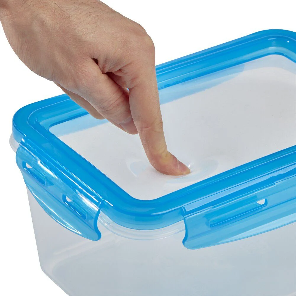 Boîte alimentaire en plastique avec couvercle flexible en silicone x2