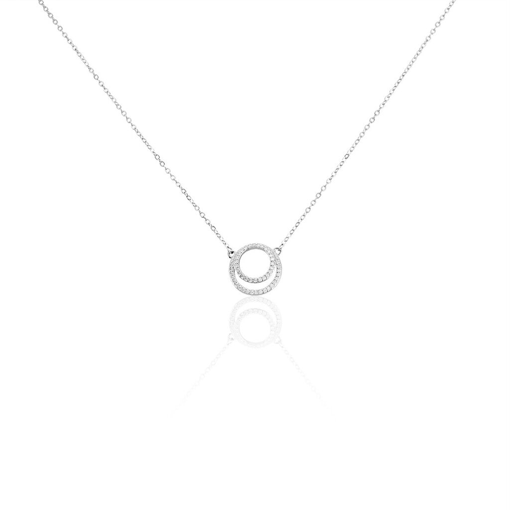 Collier Argent Blanc Ferenc Oxydes De Zirconium