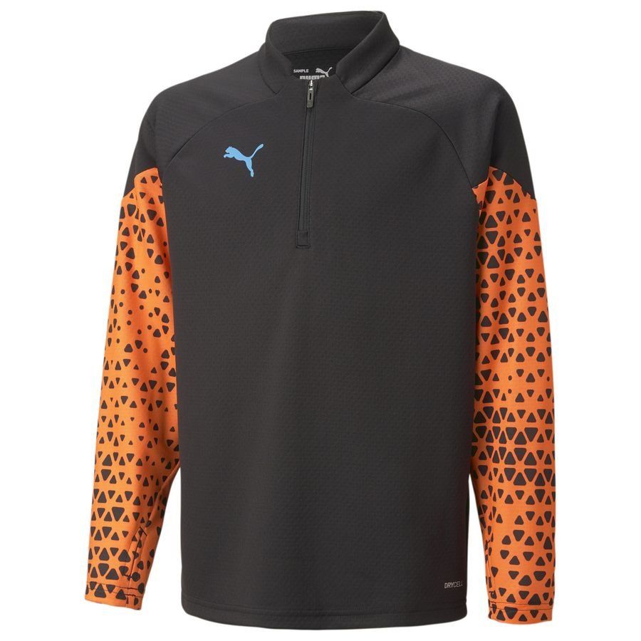 PUMA Maillot d'Entraînement IndividualCUP Fermeture Éclair 1/4 - Noir/Orange Enfant