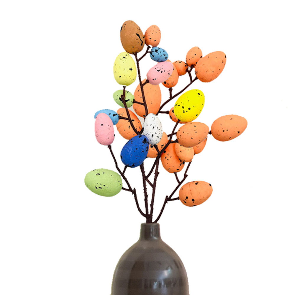 (3er Set) Deko Ostereier Strauss Accessoire für Ostern - Bunt