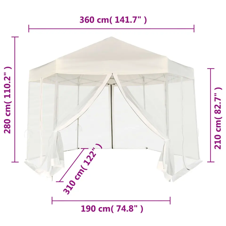 vidaXL - Partytent - Crème - Stof