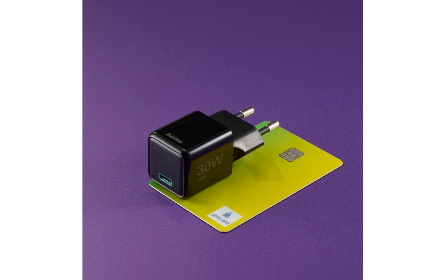 USB-Wandladegerät Mini-charger USB-C 30 W SchwarzSuper-Mini-GaN-Ladegerät USB-C