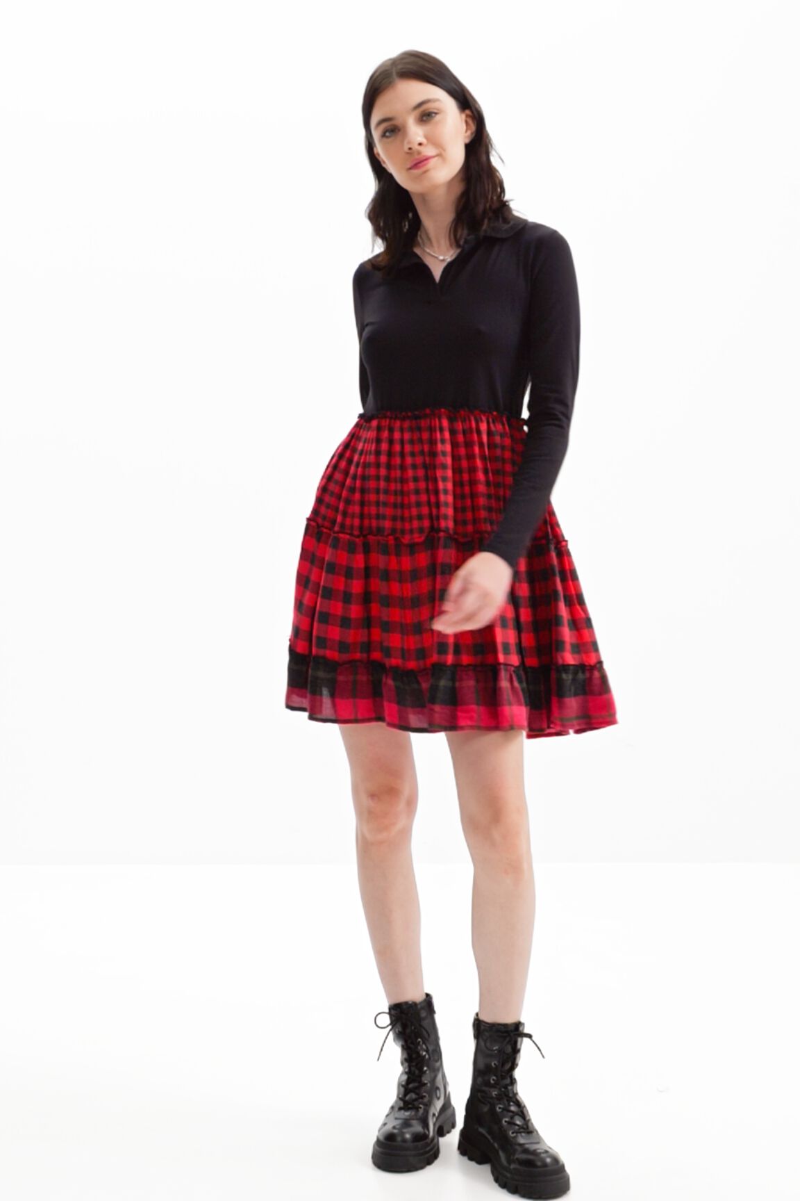 Vestido curto xadrez