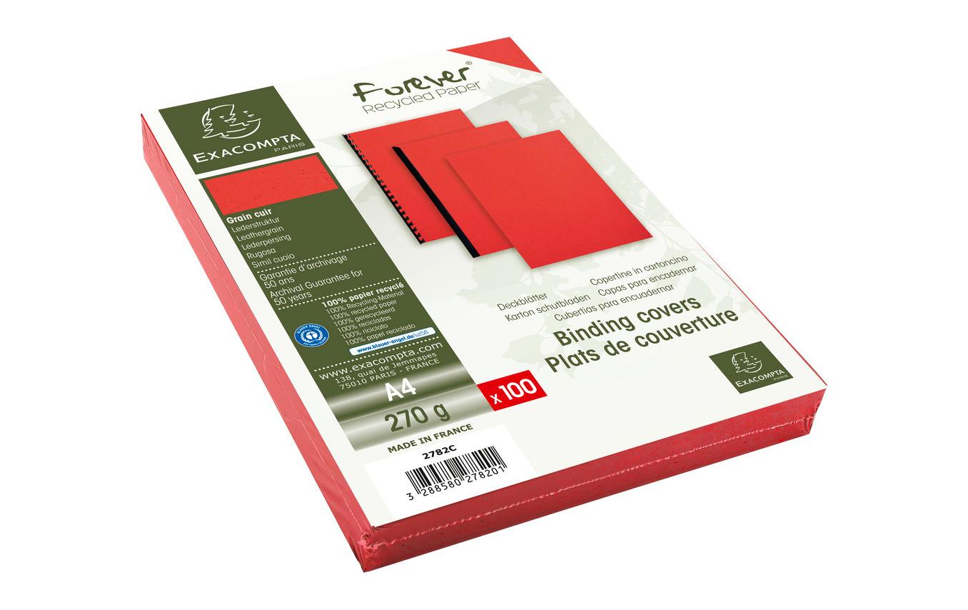 Einbanddeckel Evercover 270 g/m², 100 Stück, RotDeckblätter ideal zum erstellen von Unterlagen