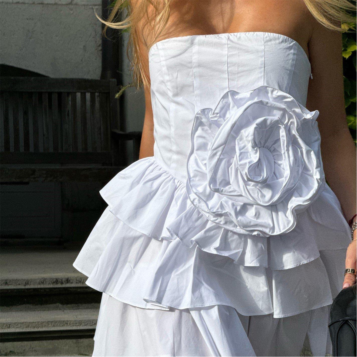 Collective The Label White Frill Layered Mini Dress