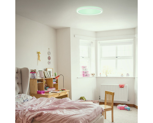 LED plafondlamp 15W 1850 lm 4000 K Ø 29,3 cm Slank wit + Achtergrondverlichting + Afstandsbediening