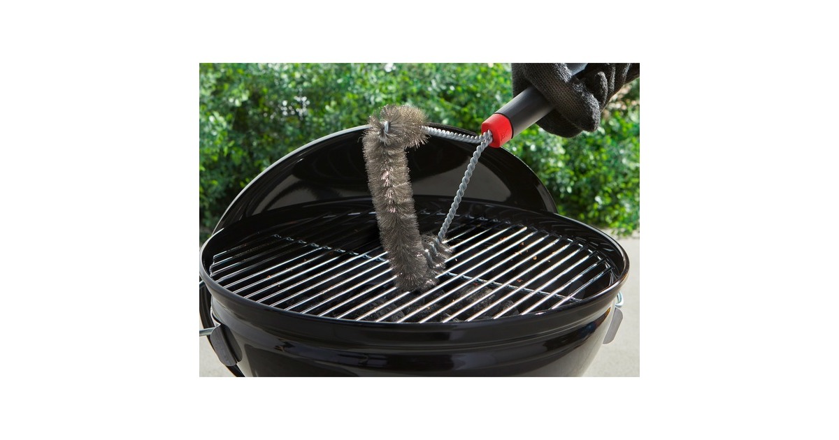 WeberDriezijdige reinigingsborstel grillreinigingsborstel  (Zwart/rood, 30 cm)