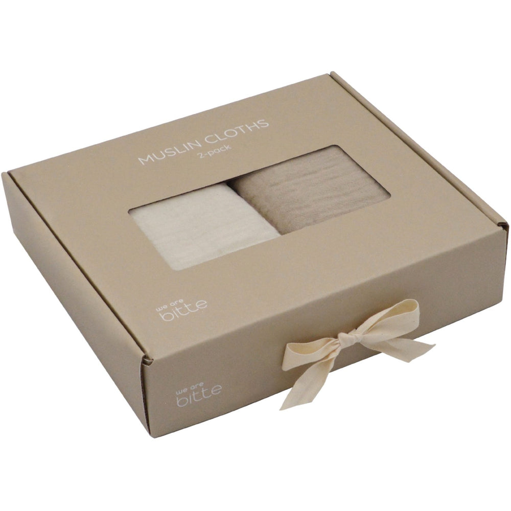 Køb We Are Bitte Light Sand / Clay Muslin 2-Pak Gaveæske