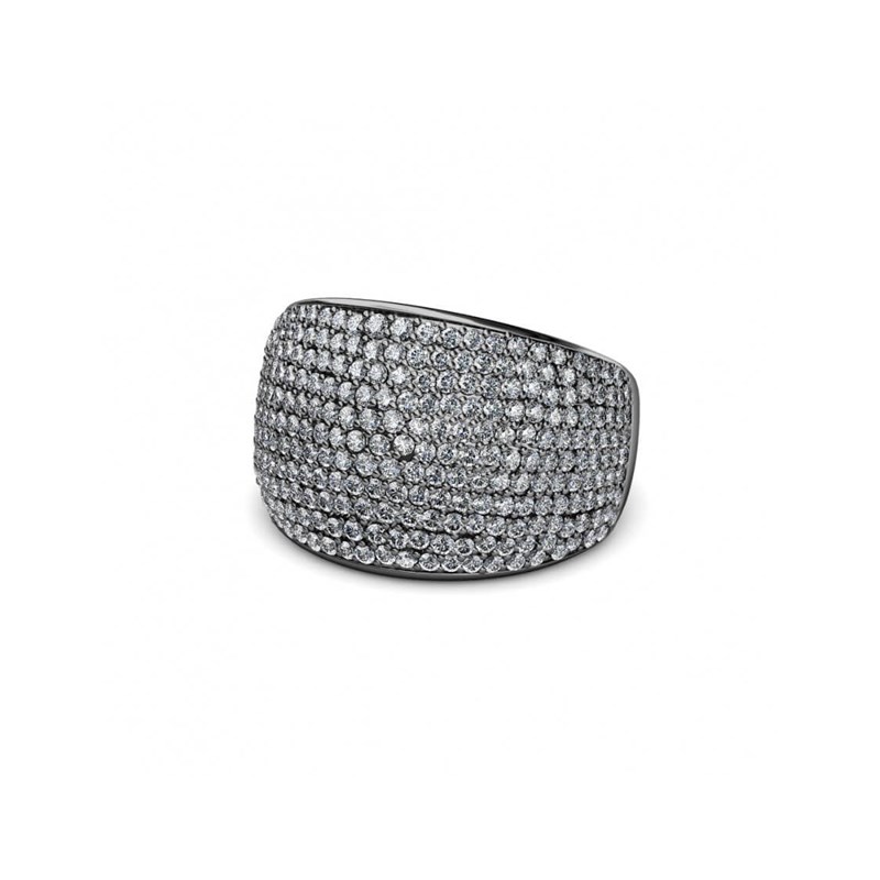 Bague Glamour Metal - Argenté et Gris Anthracite