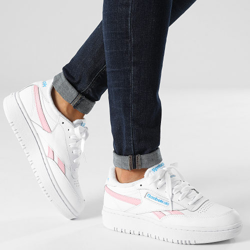 Baskets Femme Club C Double Revenge GV7030 Footwear White Pink Glow Radical Aqua