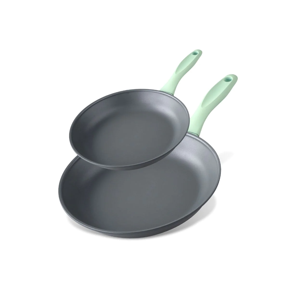 Lot de 2 poêles à frire de 24 cm et 28 cm en aluminium recyclé Ecoluti