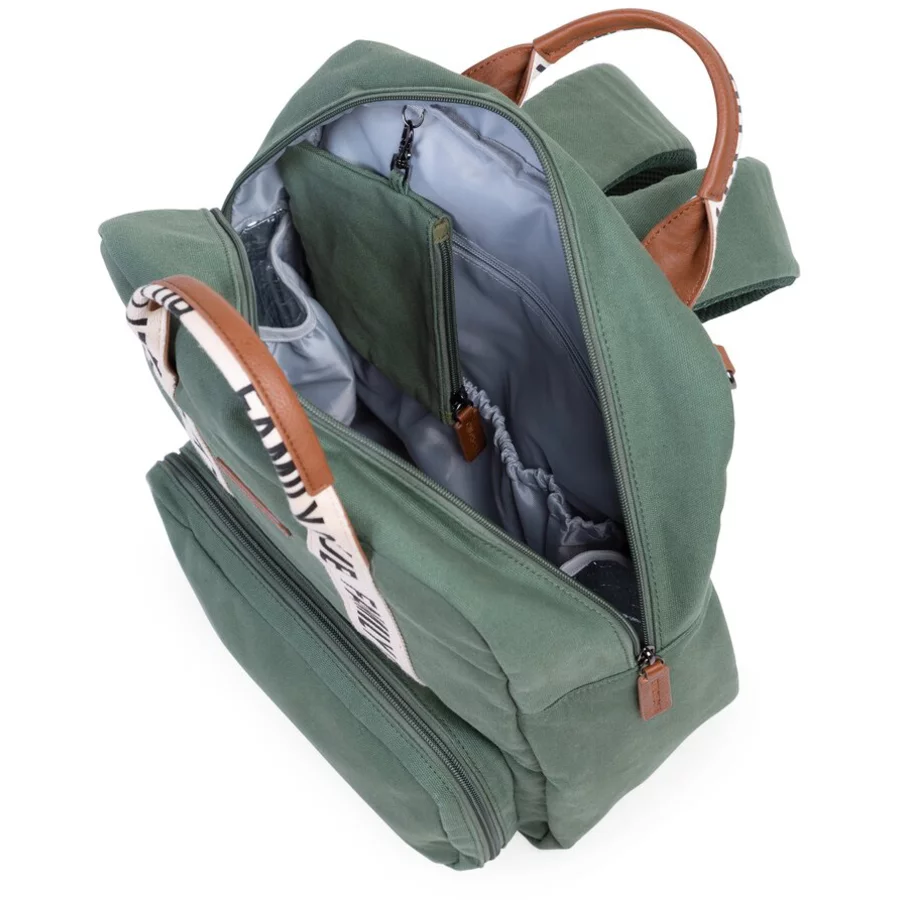 CHILDHOME Wickelrucksack Family Club Signatur Grün