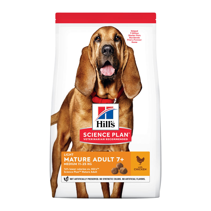 Ração para cães Hill's Science Plan Light Mature Adult 7+ Medium Chicken