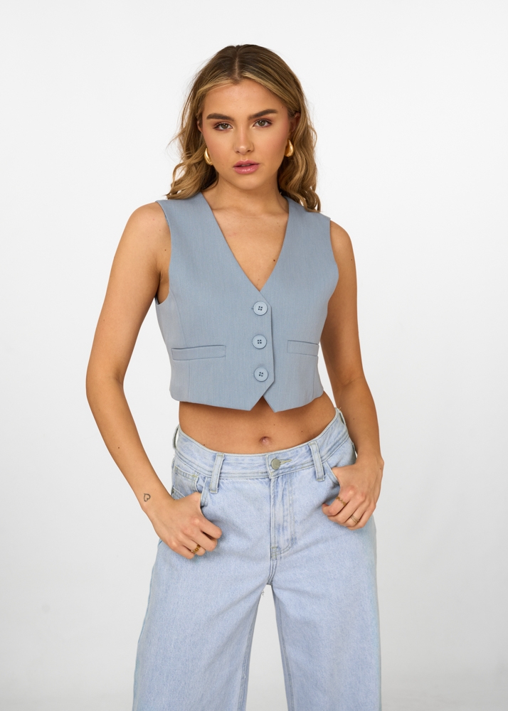 Jackie gilet blauw