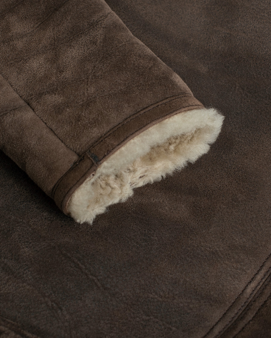 J.Lindeberg Redster Mud Shearling Suede Jacket Mud Brown