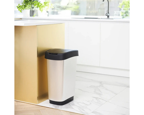 Rotho beugelemmer, kunststof, TWIST, 25 l, zilver/wit