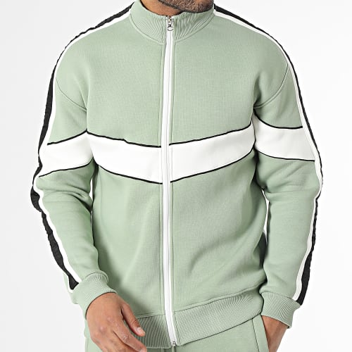 Ensemble De Survetement A Bandes Vert Clair