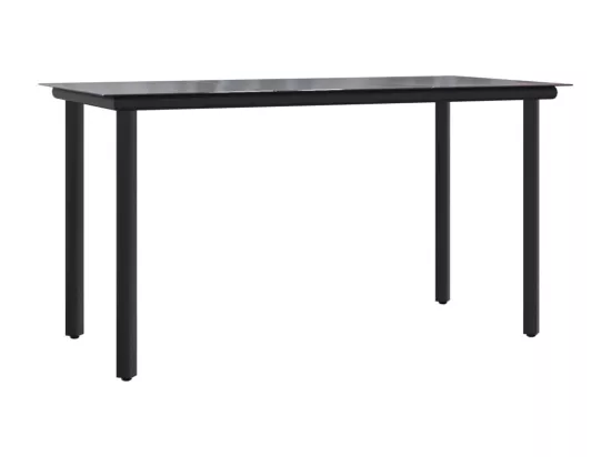 Ensemble à manger de jardin 9pcs et coussins noir et gris