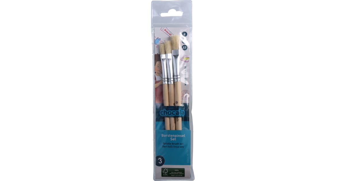 Chocala Borstenpinsel Set groß 3er-Packung