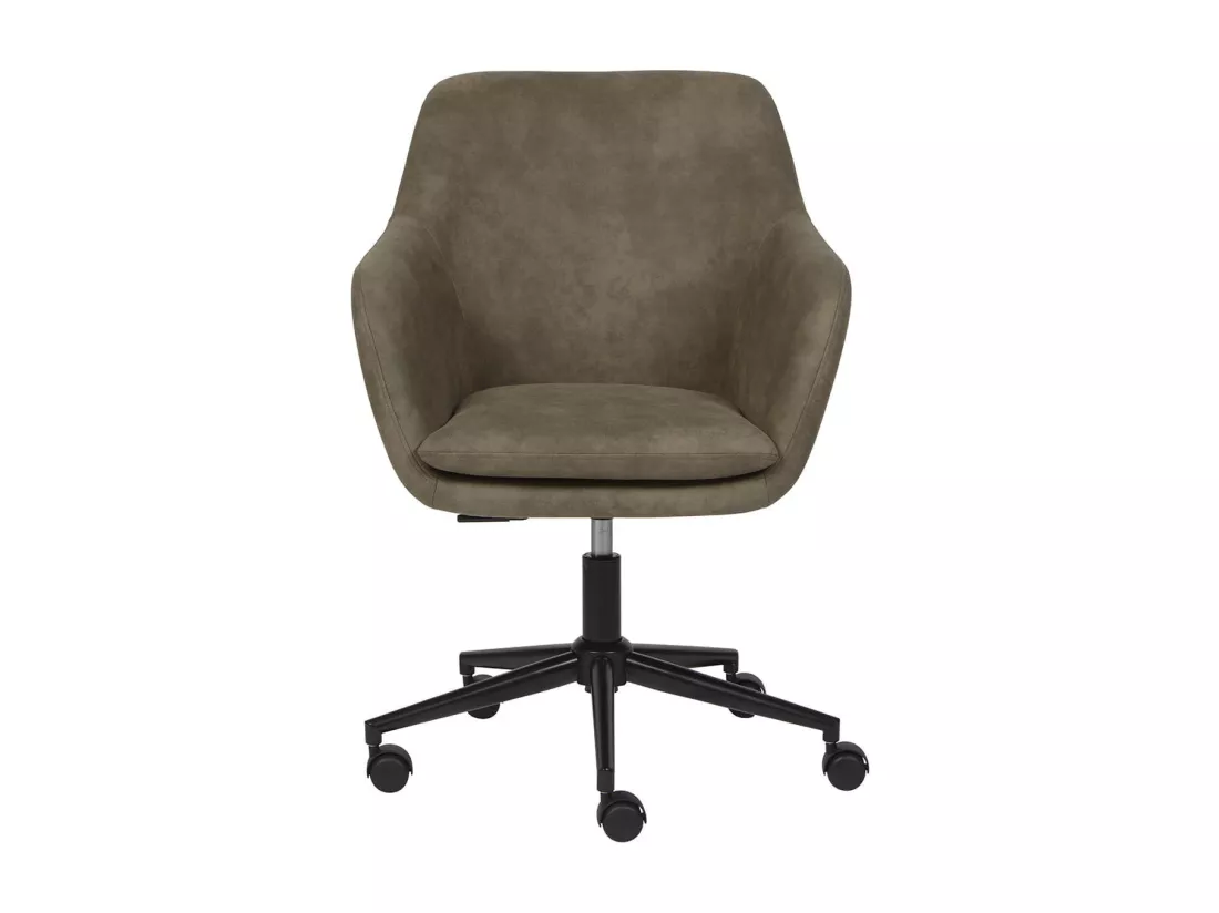 VALKA - Fauteuil de Bureau sur Roulettes Tissu Kaki