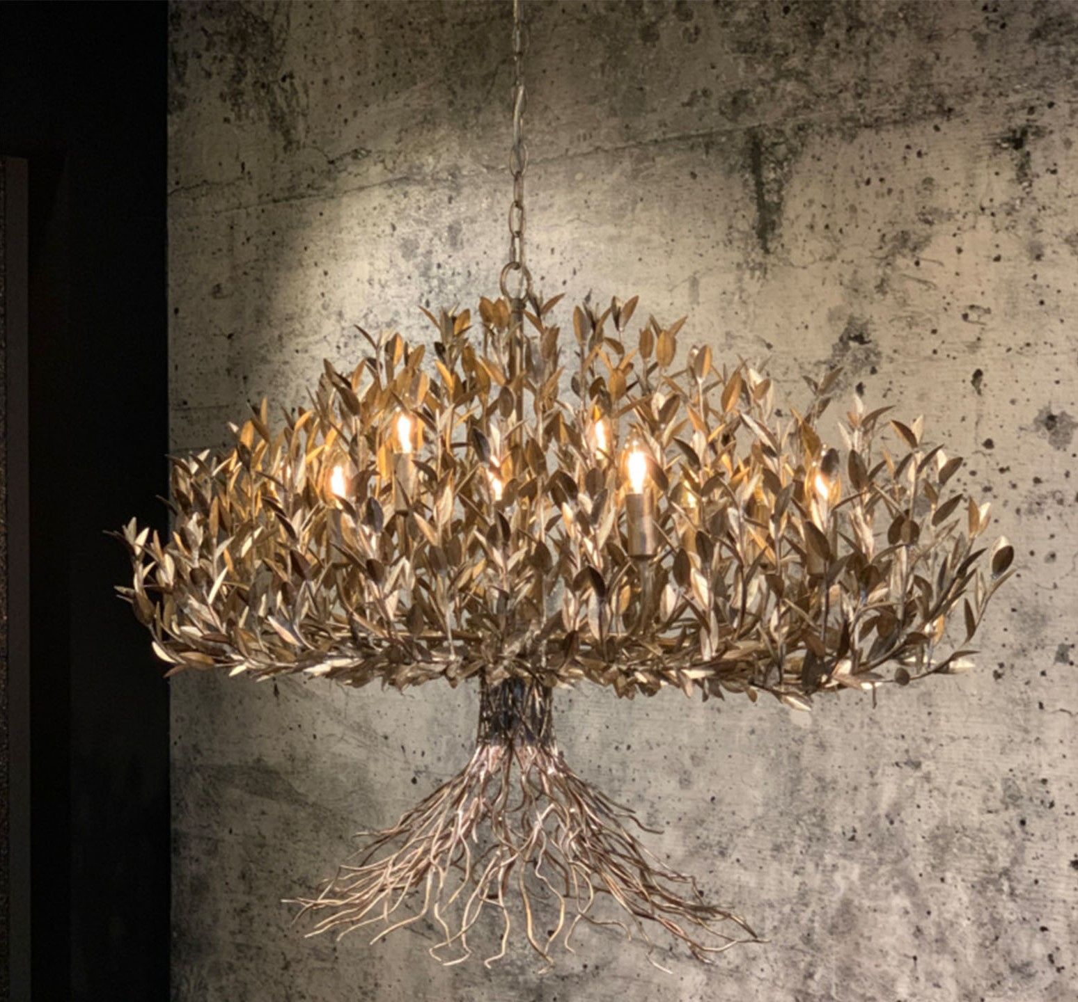 Hanglamp LB039/12+1 ambachtelijk zilver Aix  | Leclercq & BouwmanB120 x D60 cm