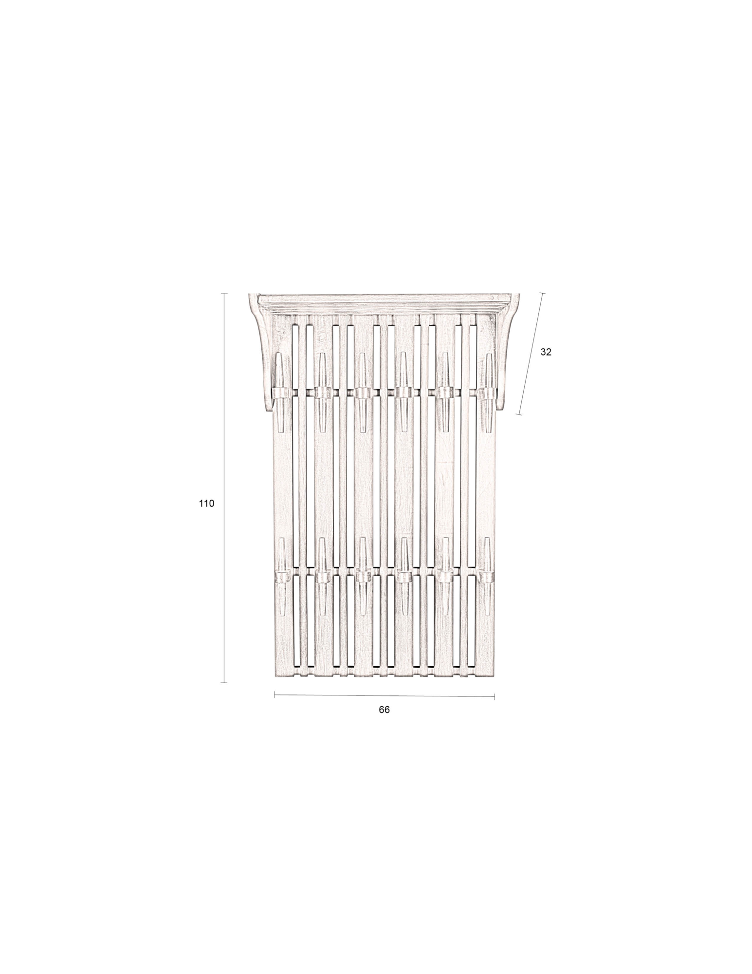 WALL COAT RACK SHELF JAKUB WALNUT