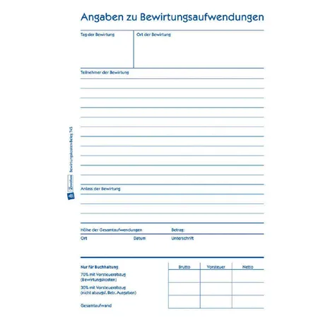 Avery Zweckform 745 Bewirtungskostenbeleg, A5, 50 Blatt