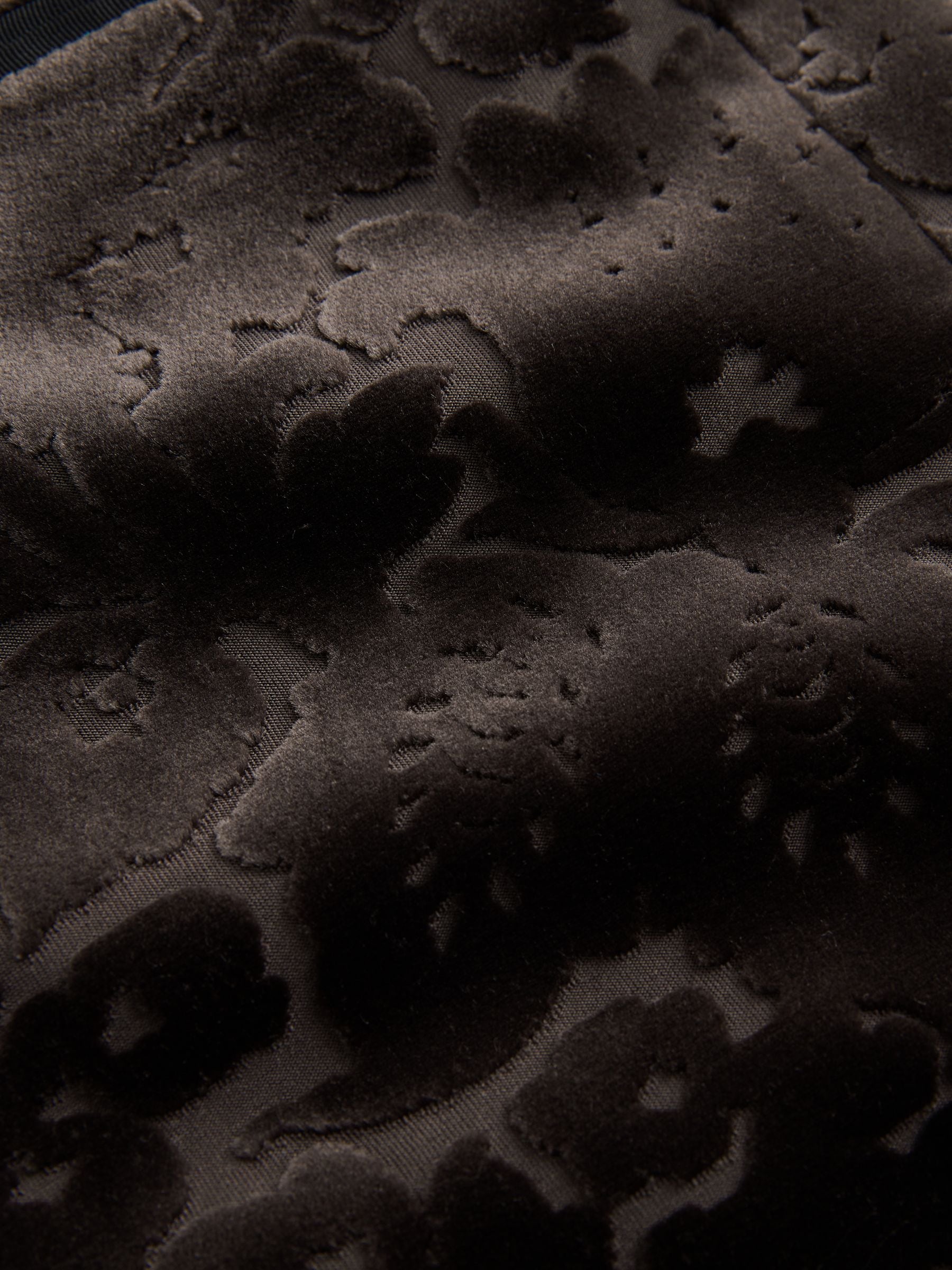Chocoladebruin - Floral Velvet Devoré Blazer