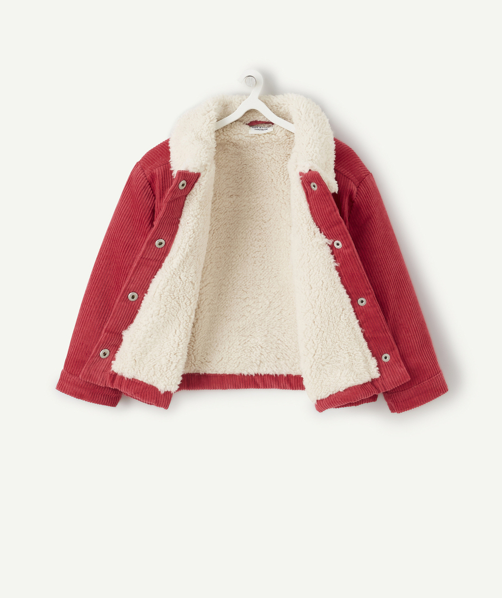 VESTE BÉBÉ FILLE EN REMBOURRAGE RECYCLÉ ET VELOURS ROSE