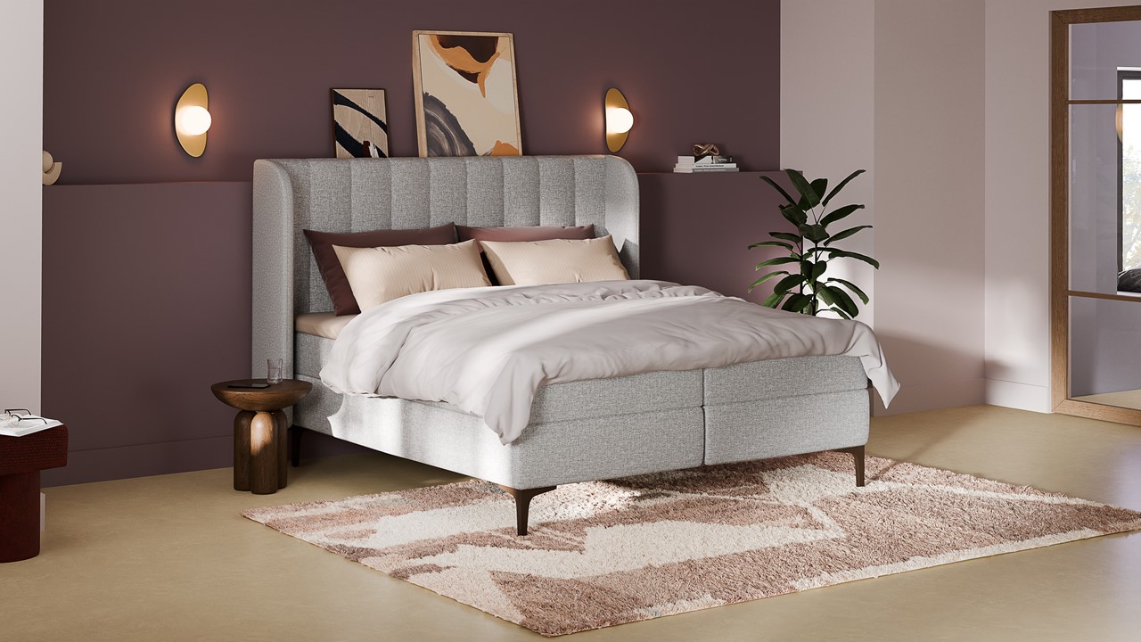 Boxspring Ivory - Linen touch light grey
