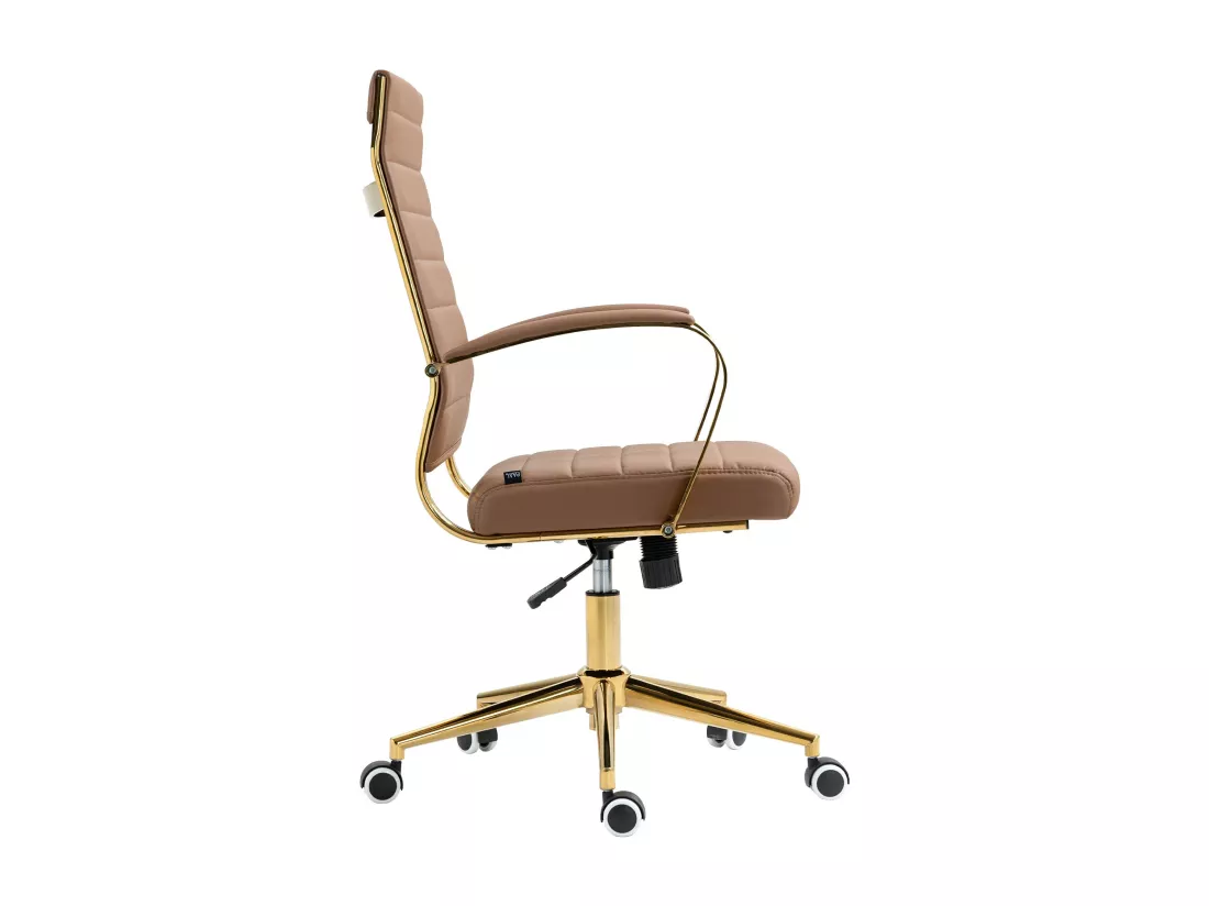 Chaise de bureau - Similicuir & Blanc - Marron clair - Havanna