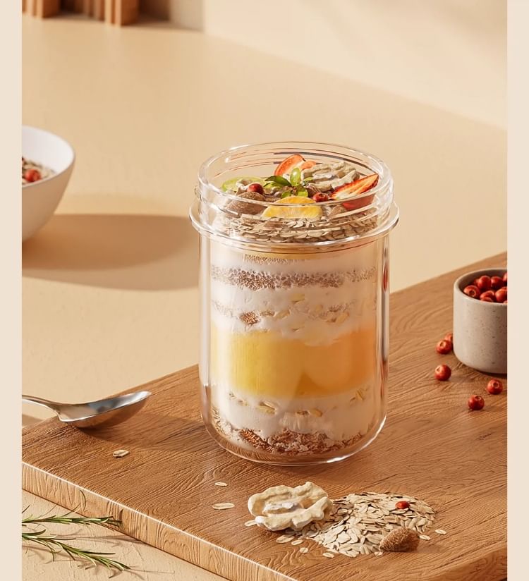 Kawa Simaya - Glazen voedselcontainer met lepel