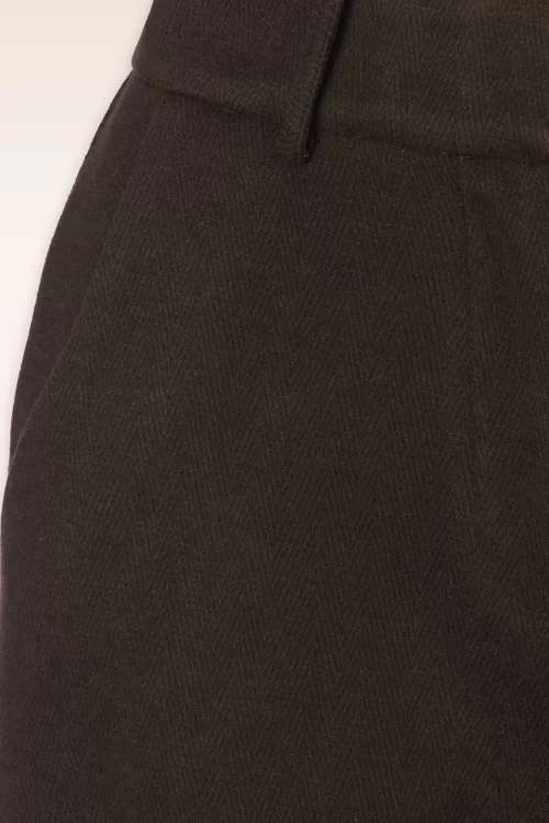 Smashed Lemon Naomi pantalon in donkerbruin