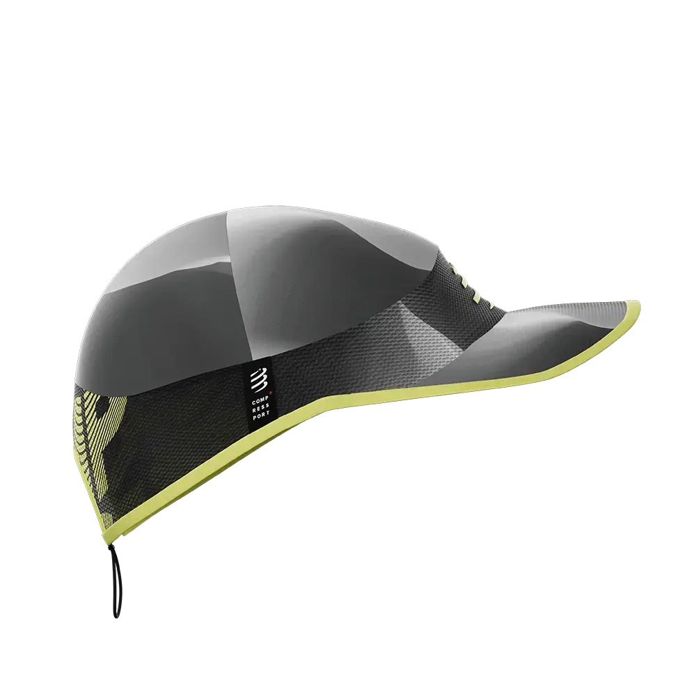 Compressport Pro Racing Cap Zwart/Wit/Geel