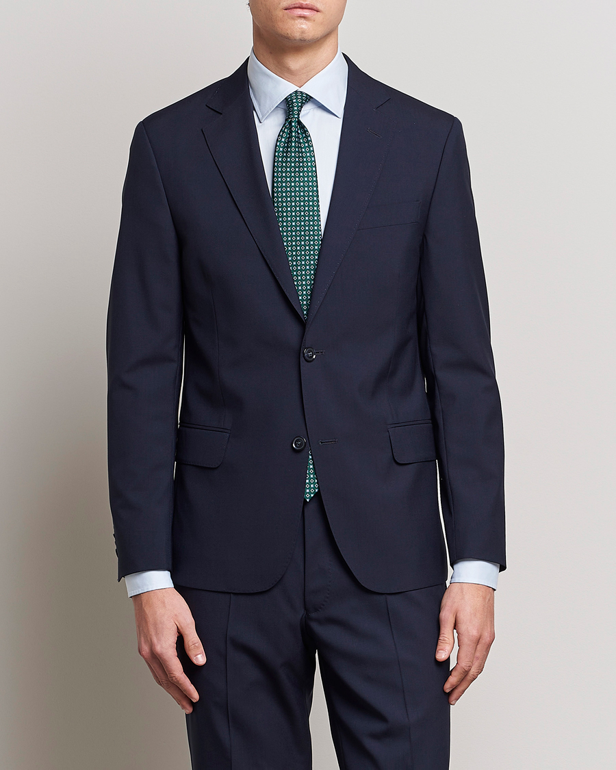 Oscar Jacobson Edmund Wool Blazer Blue