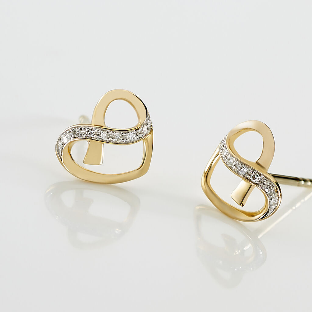 Boucles D'oreilles Puces Juliane Or Jaune Diamant