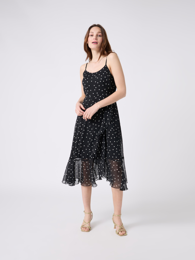 Robe midi à pois