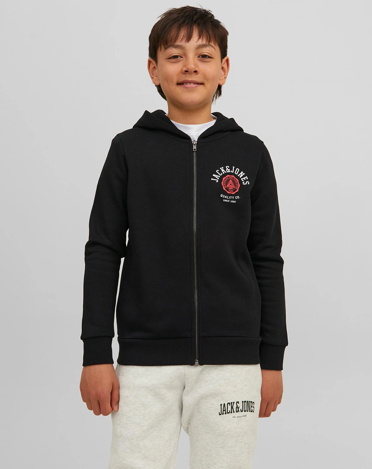 Kapuzen-Sweatjacke LOGO in black
