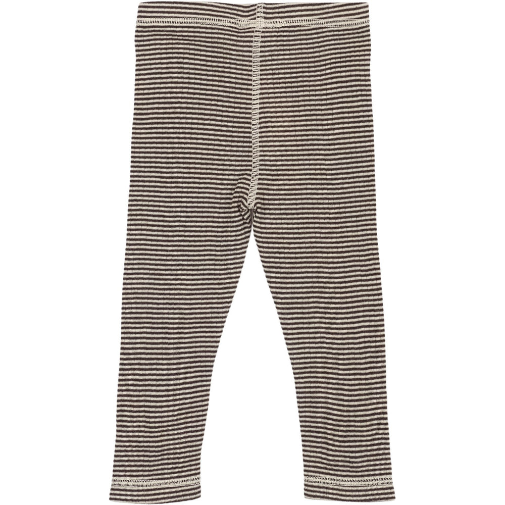 Køb Petit Piao Coffee Bean/Dark Off White PPDante Leggings Merino Uld Striped