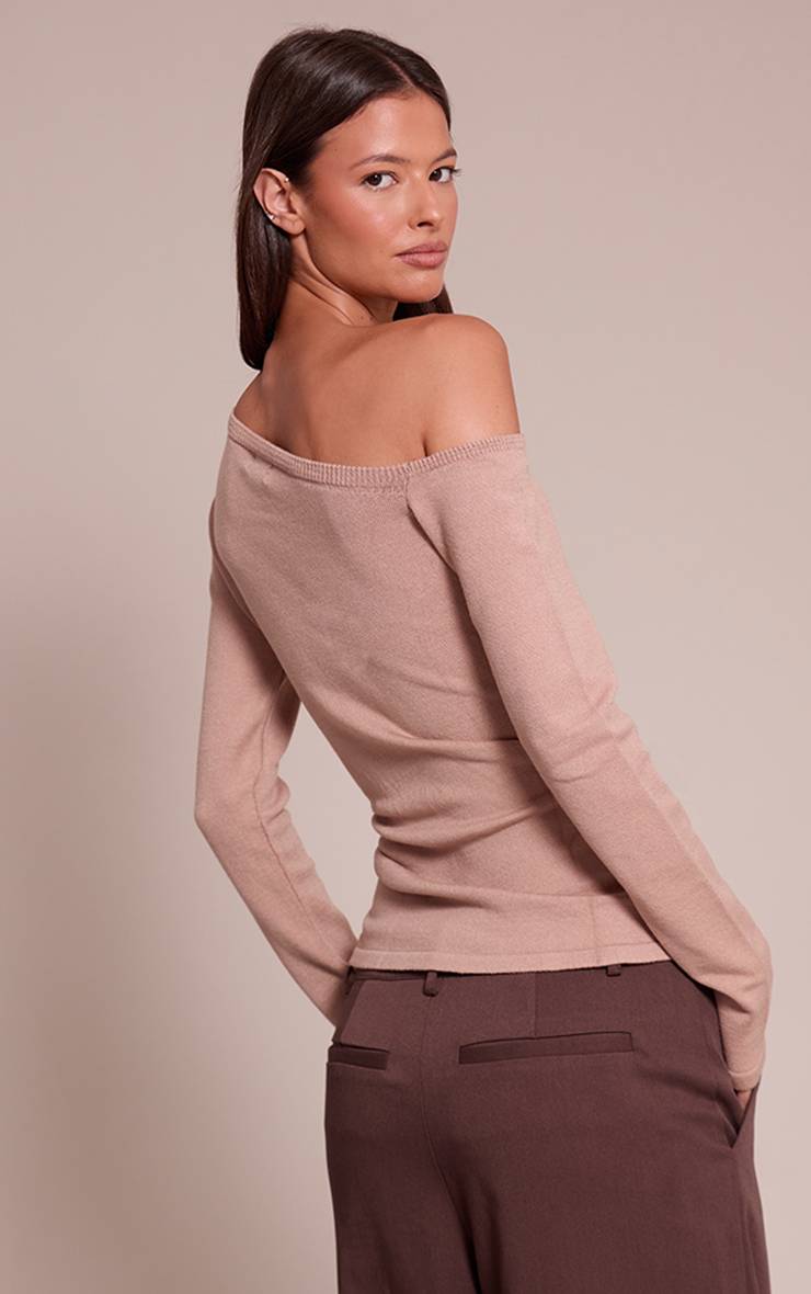 Chocolat Haut Tricoté Asymétrique