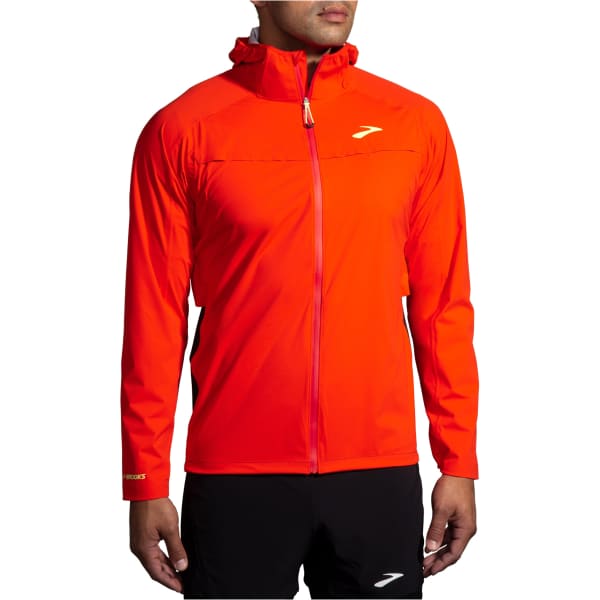 Veste trail BROOKS HIGH POINT WATERPROOF JACKET CHERRY TOMATO/PHANTOM GREY