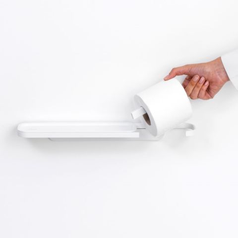 MindSet toiletrolhouder met plankje Mineral Fresh White