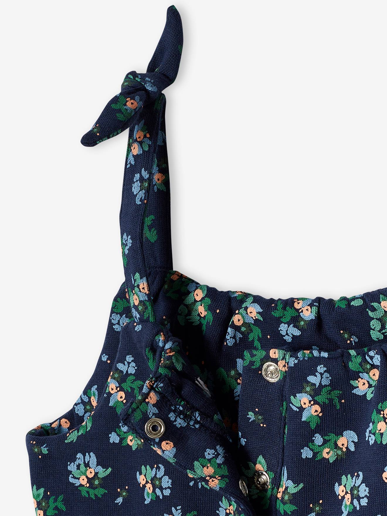 Conjunto de body e faixa de cabelo de pelúcia estampada verde-médio para bebê menina