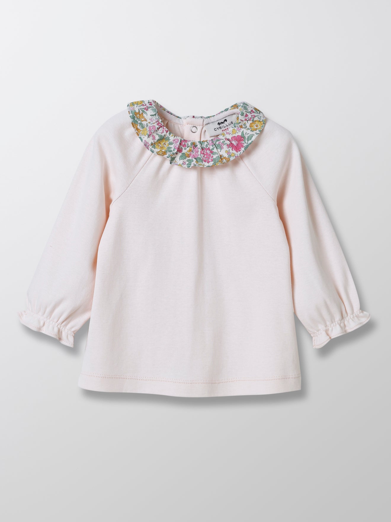 T-shirt col en tissu Liberty Bébé - Coton bio
