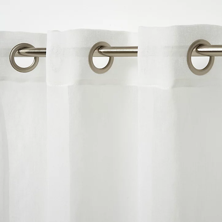 Voilage GoodHome Yena blanc cassé l.140 x H.260 cm