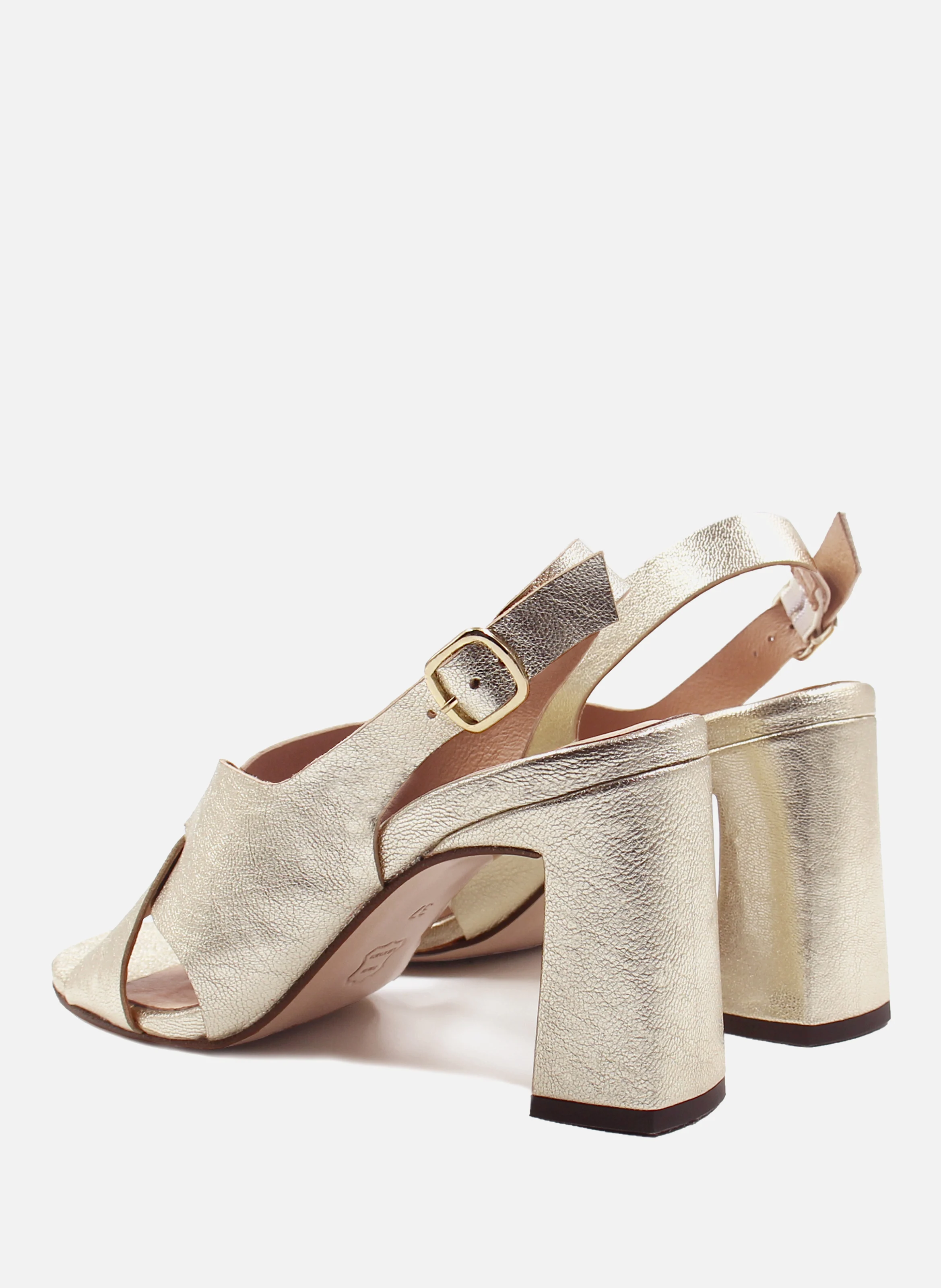 Sandales graphiques cuir métalisé | Doré
