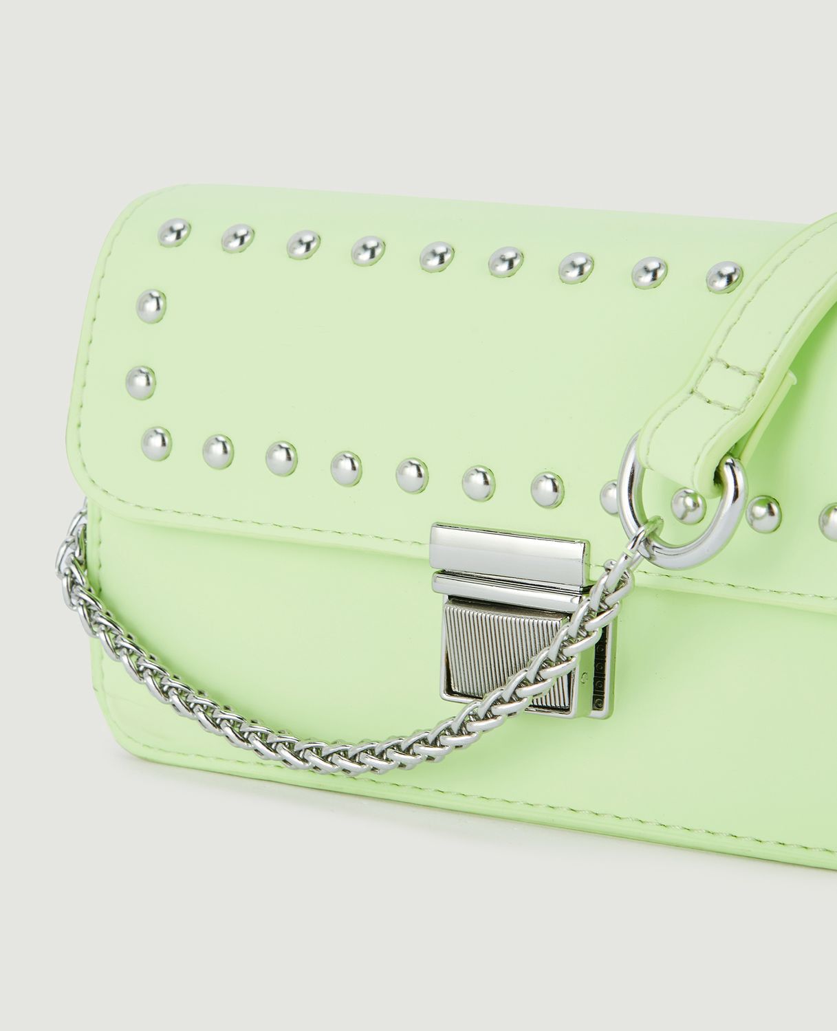 Mini sac rigide avec clous - Vert anis