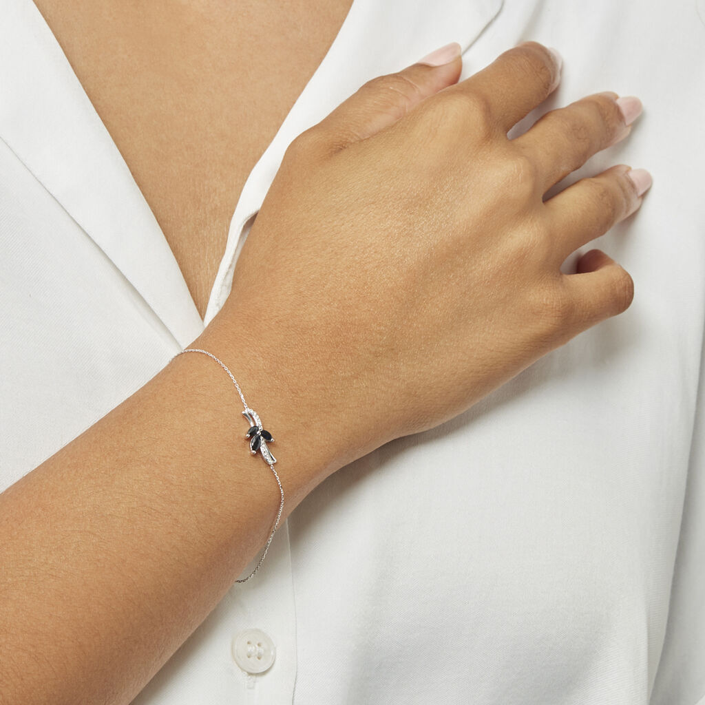 Bracelet Angie Or Blanc Saphir Diamant